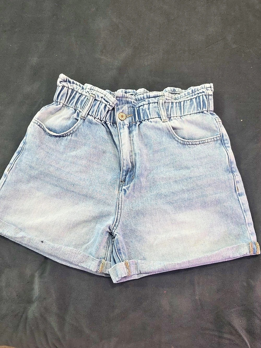 KanCan Izzie Paperbag Ultra High Rise Shorts Blue Ladies Large